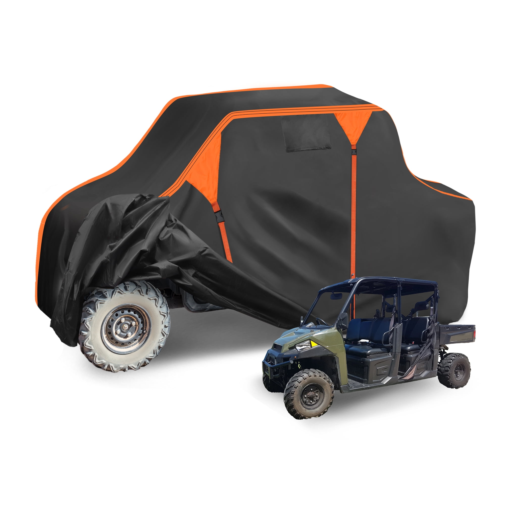Unique Bargains Side by Side UTV Cover 210D-PU Black Orange for Ranger 570 2014-2017