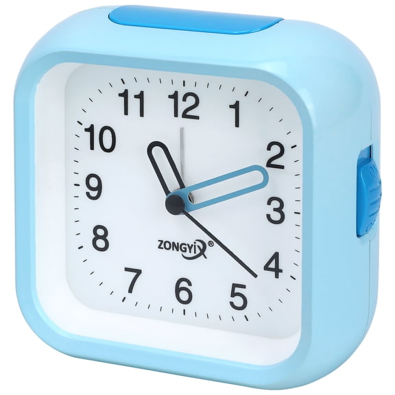 Unique Bargains Silent Mechanical Alarm Clock Blue 4.4"L x 1.9"W x 4.1"H
