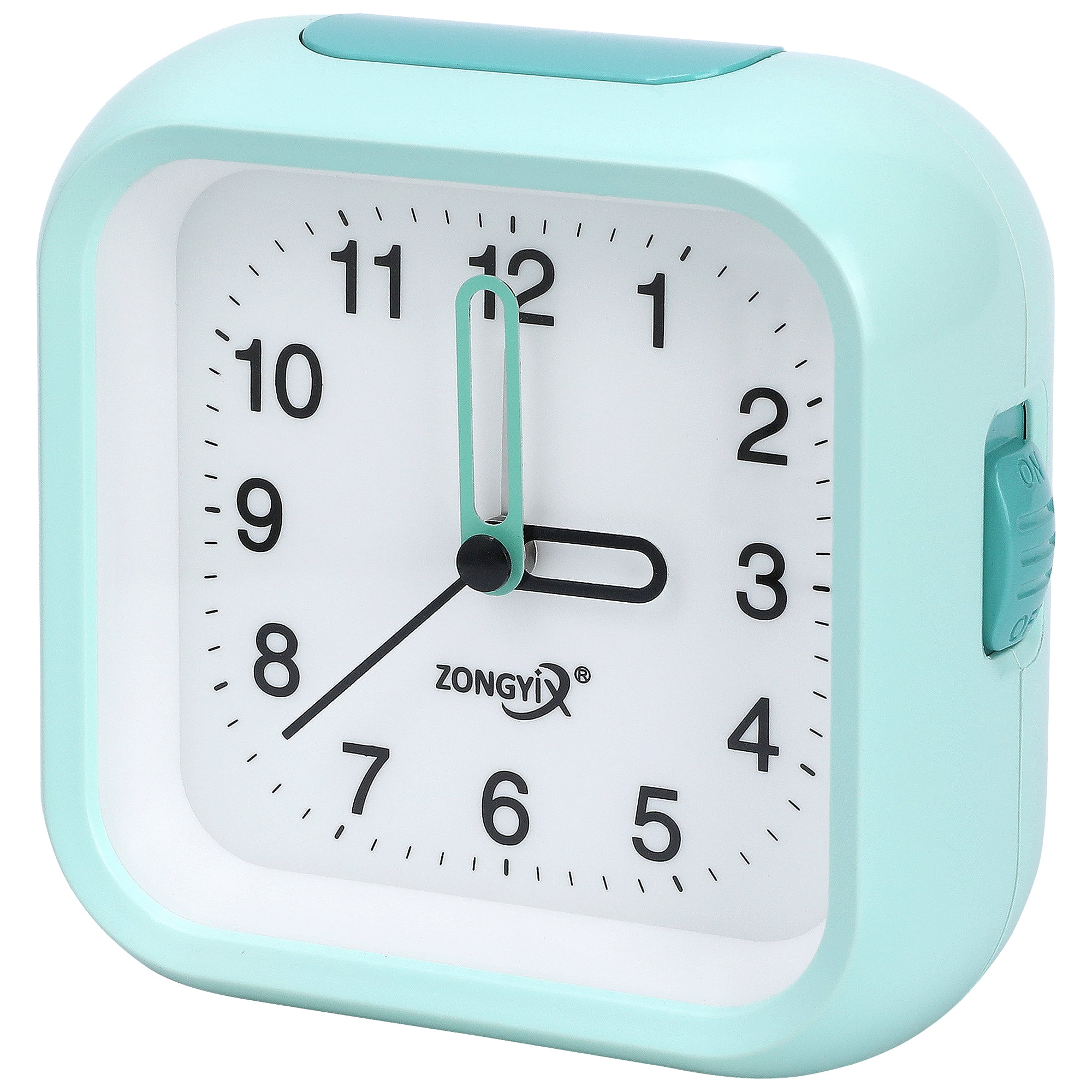 Unique Bargains Silent Mechanical Alarm Clock Green 4.4"L x 1.9"W x 4.1"H