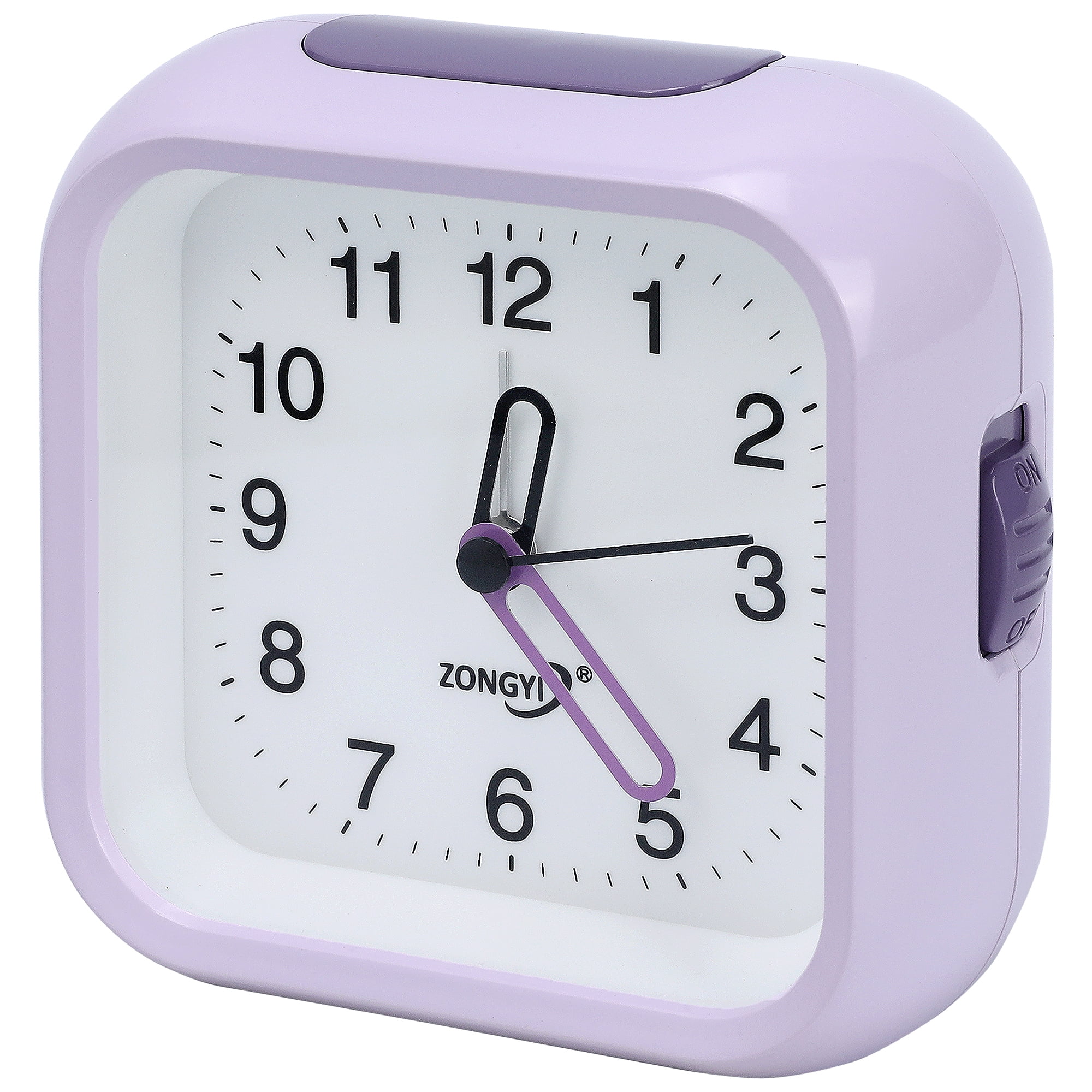 Unique Bargains Silent Mechanical Alarm Clock Purple 4.4"L x 1.9"W x 4.1"H