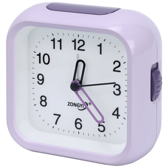 Unique Bargains Silent Mechanical Alarm Clock Purple 4.4"L x 1.9"W x 4.1"H