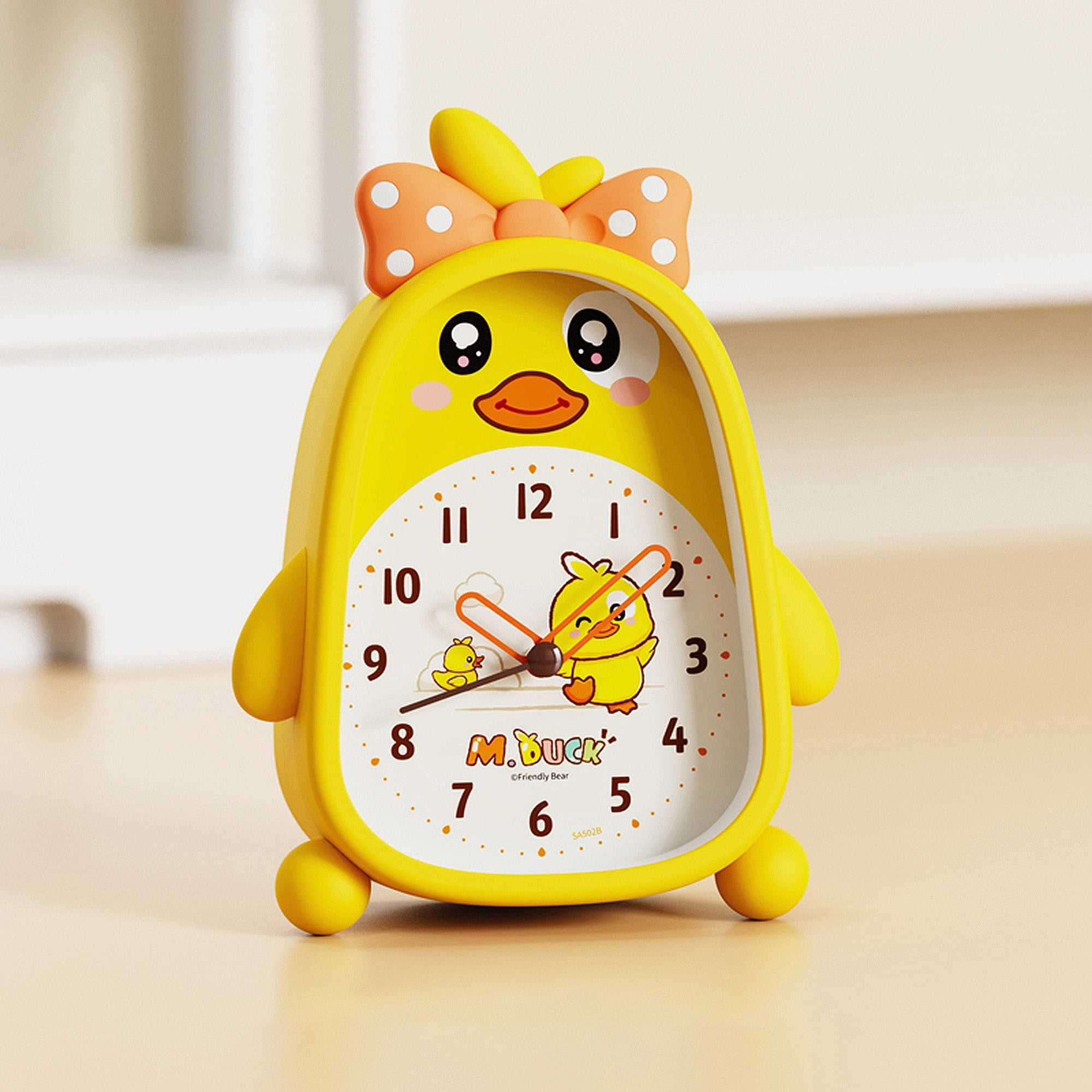 Unique Bargains Silent Non-Tick Alarm Clock Yellow Happy 4.1"L x 1.6"W x 5.5"H