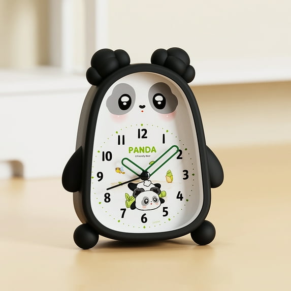Unique Bargains Silent Non Tick Cute Alarm Clock Black 4.1"L x 1.6"W x 5.5"H
