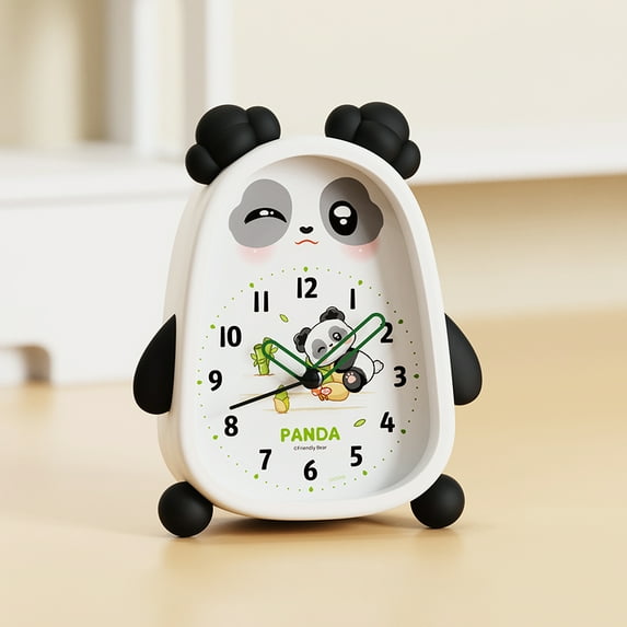 Unique Bargains Silent Non Tick Cute Alarm Clock White 4.1"L x 1.6"W x 5.5"H