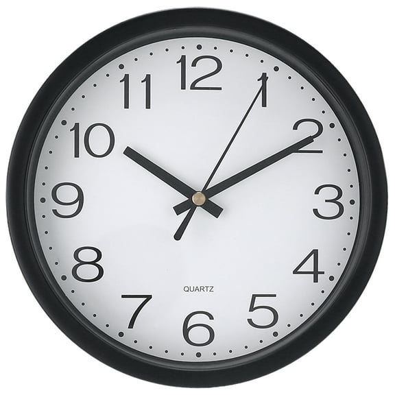Unique Bargains Silent Non Ticking Battery Operated Modern Wall Clocks Black