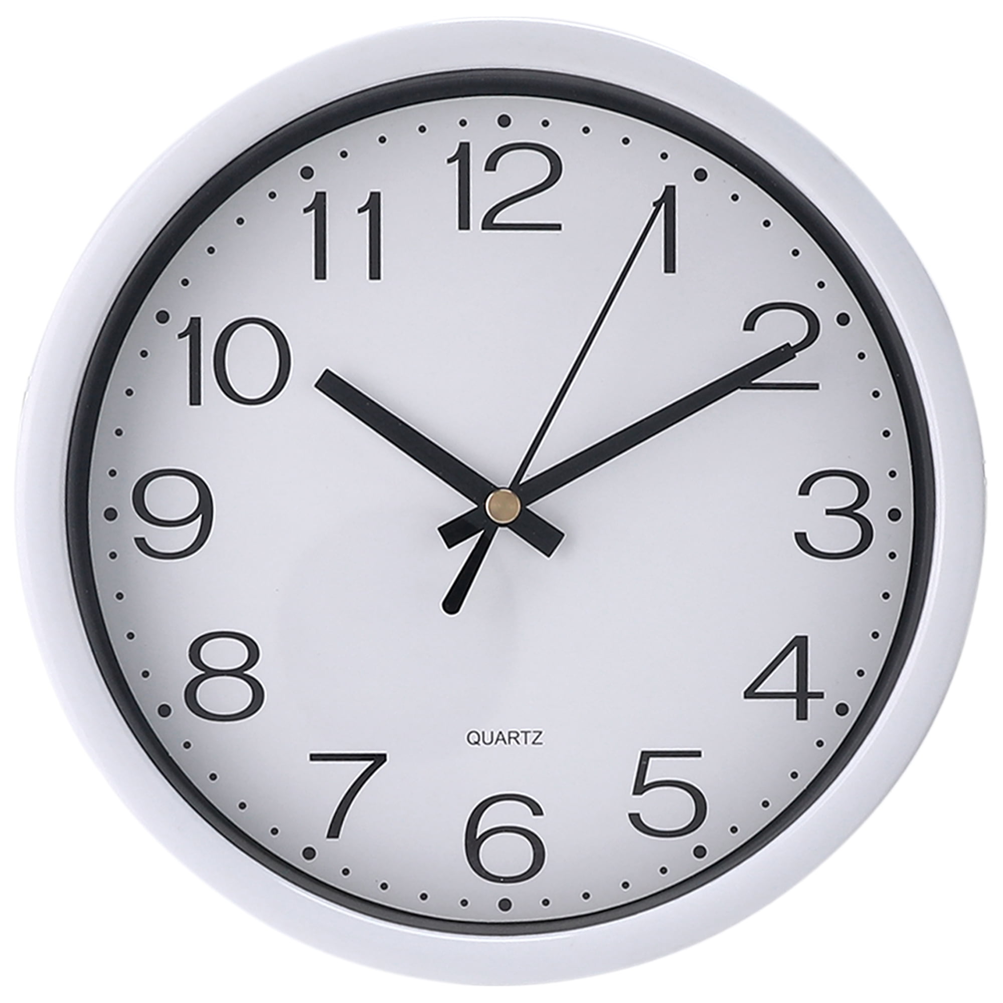 Unique Bargains Silent Non Ticking Battery Operated Modern Wall Clocks White