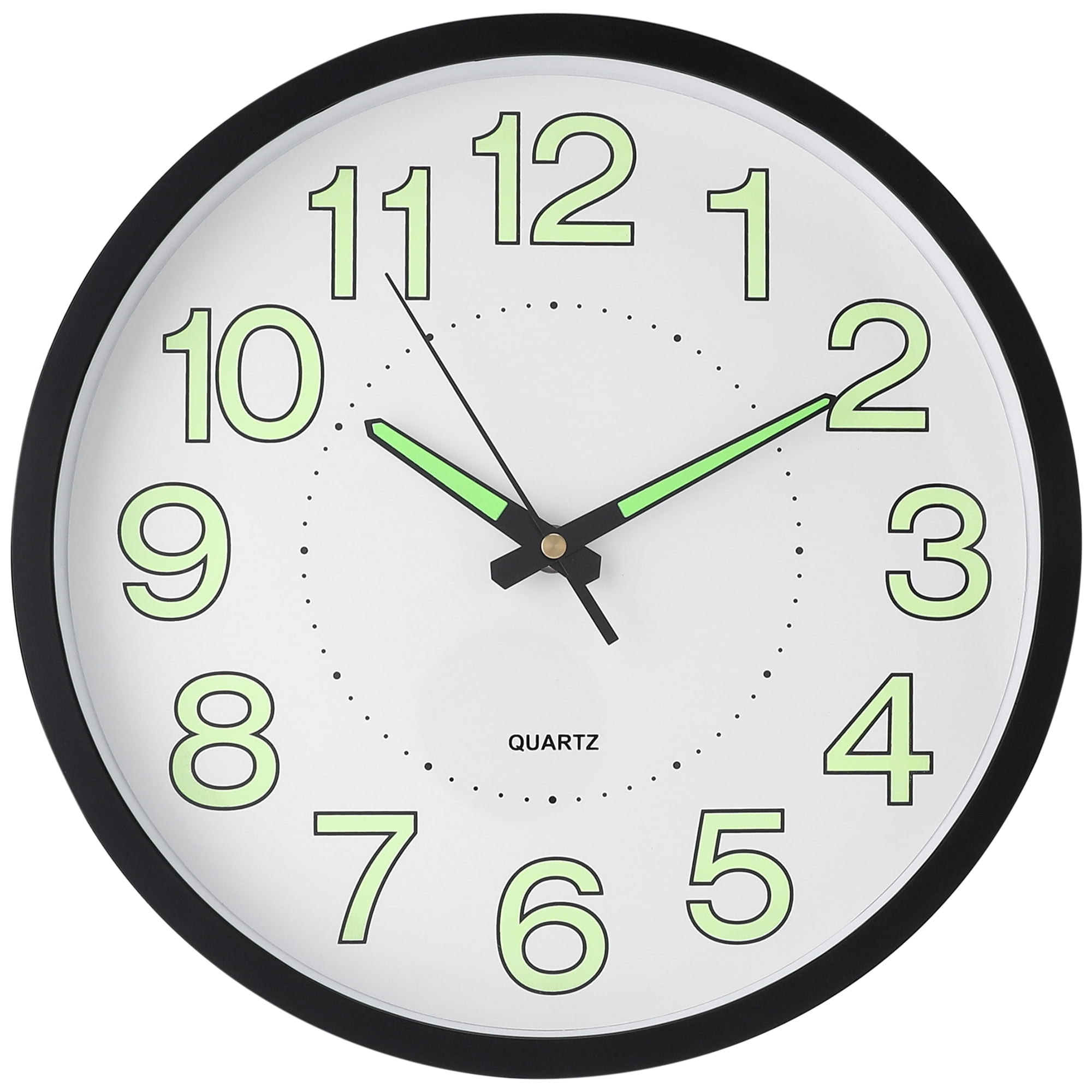 Unique Bargains Silent Non Ticking Battery Operated Wall Clock Black