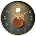 thumbnail image 1 of Unique Bargains Silent Non Ticking Battery Operated  Wall Clock Gold Pattern 1, 1 of 6