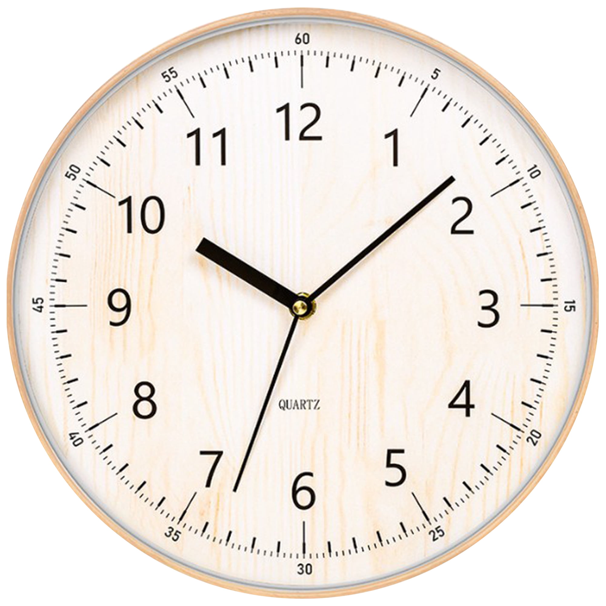 Unique Bargains Silent Non Ticking Battery Operated Wall Clock Gold Texture 12 Inch