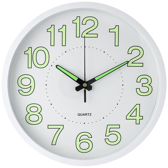 Unique Bargains Silent Non Ticking Battery Operated Wall Clock White