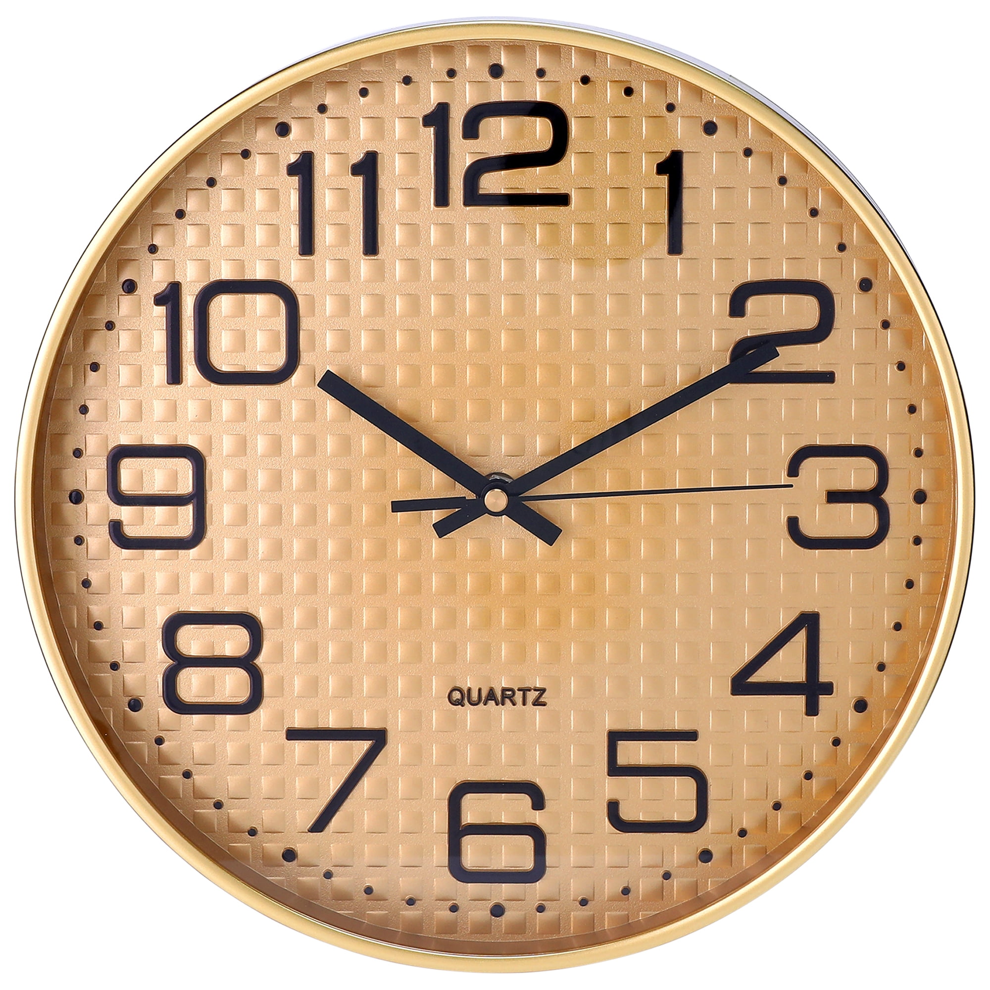 Unique Bargains Silent Non-Ticking Battery Operated Wall Clock Yellow