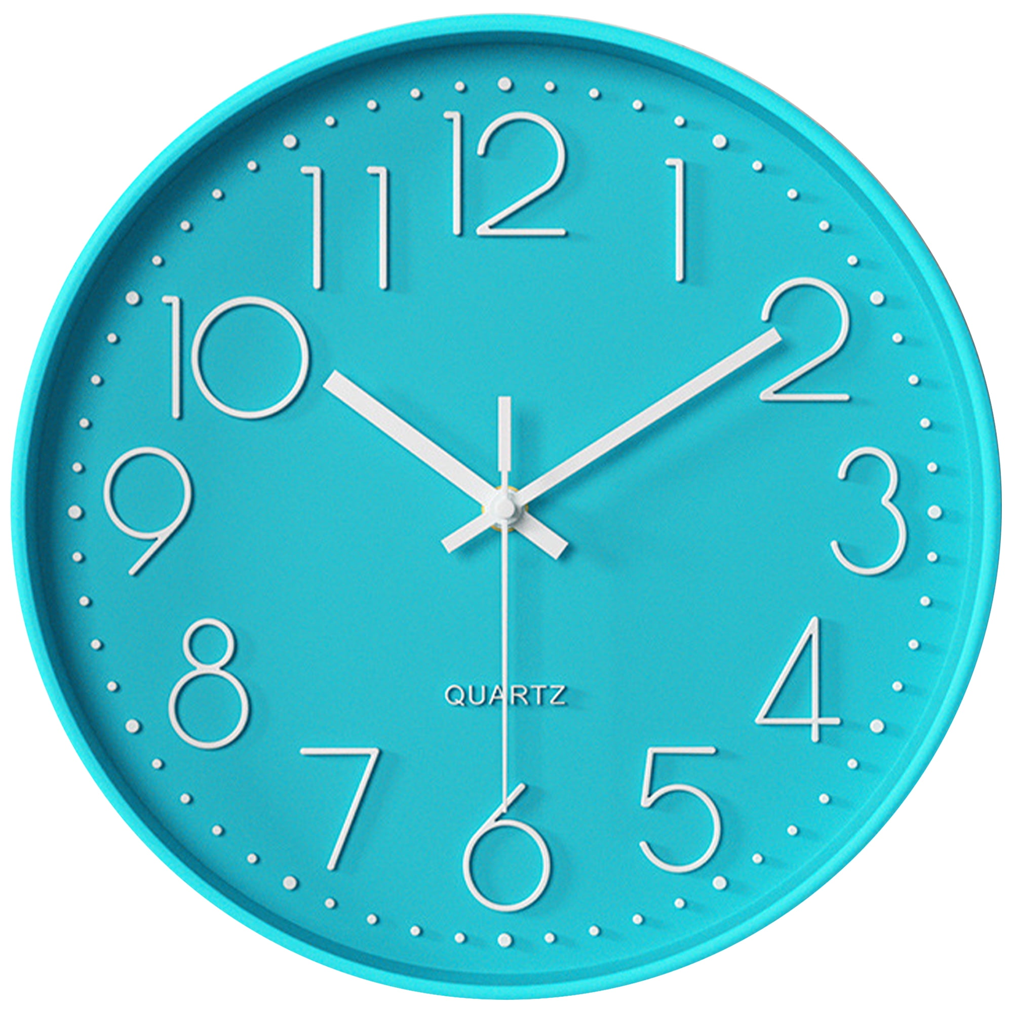 Unique Bargains Silent Non-Ticking Modern Battery Operated Wall Clock Blue