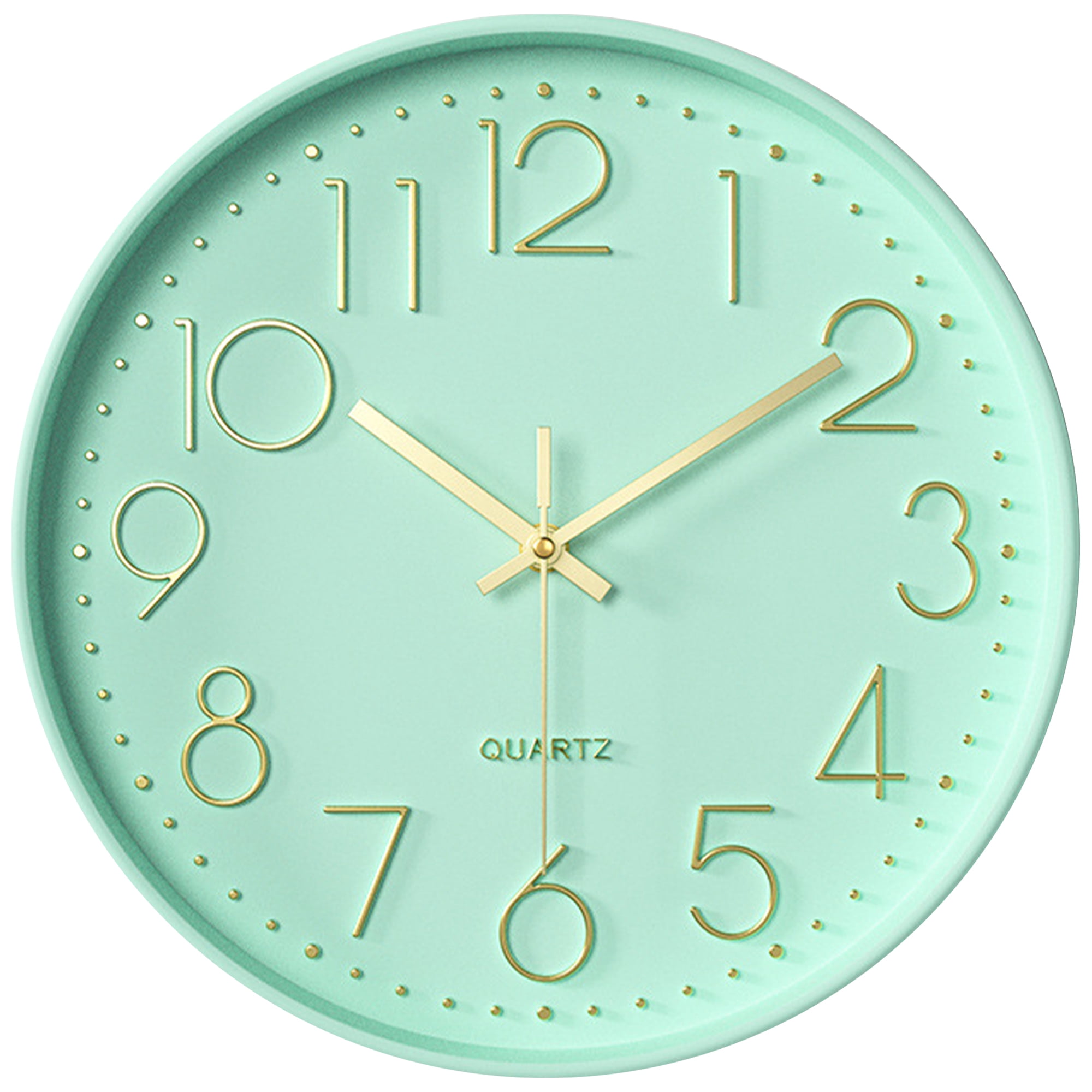 Unique Bargains Silent Non-Ticking Modern Battery Operated Wall Clock Green