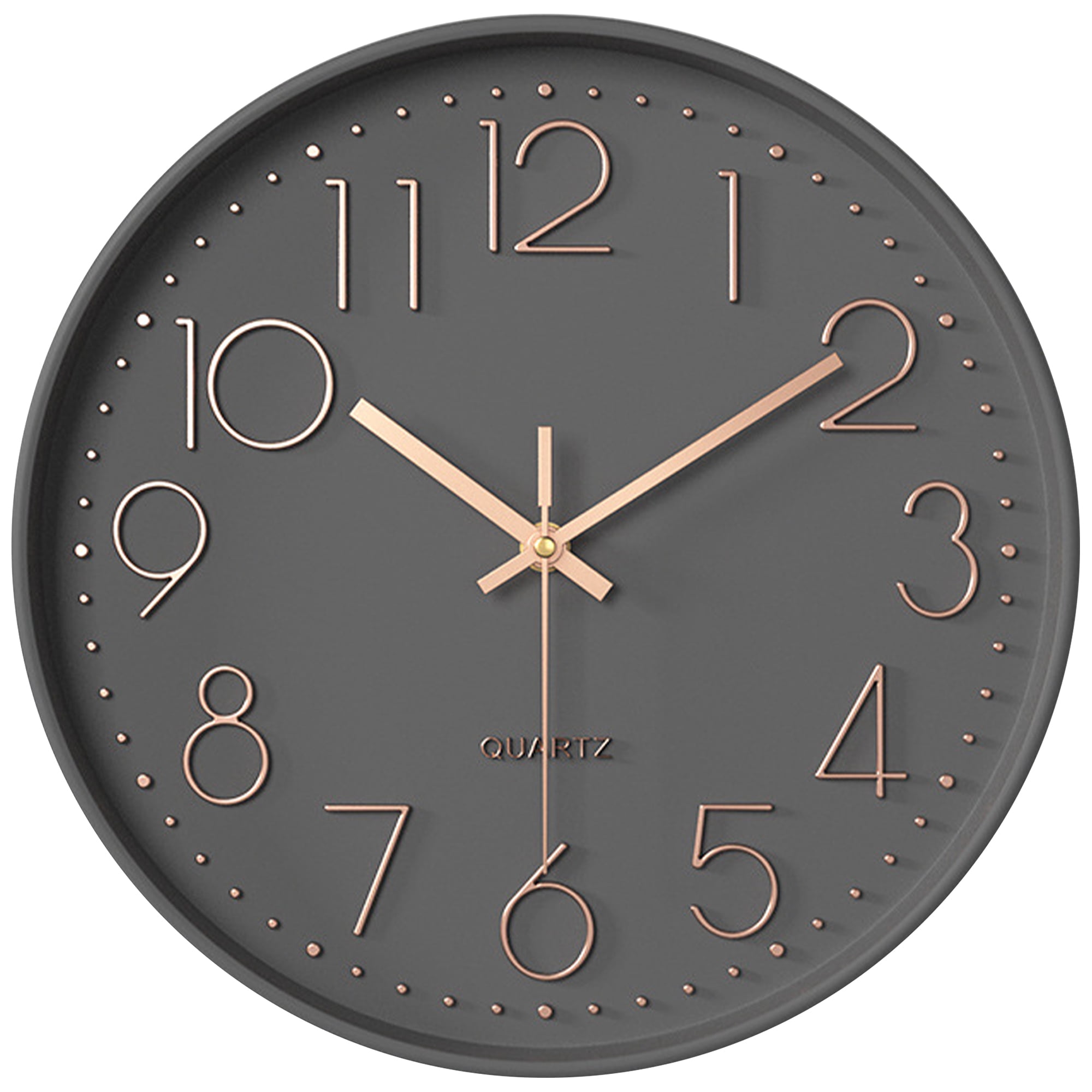 Unique Bargains Silent Non-Ticking Modern Battery Operated Wall Clock Grey