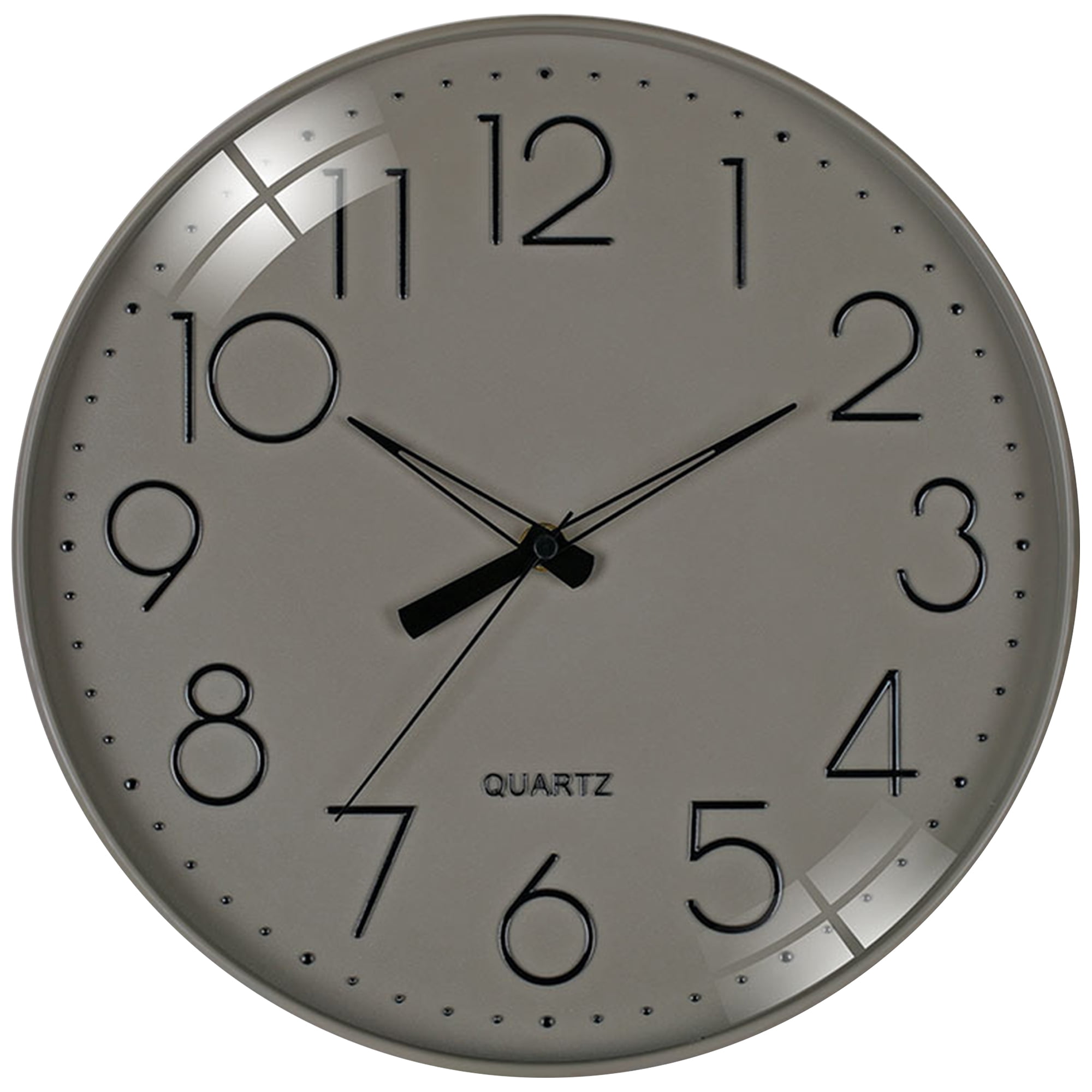 Unique Bargains Non-Ticking Modern Battery Operated Wall Clock Grey