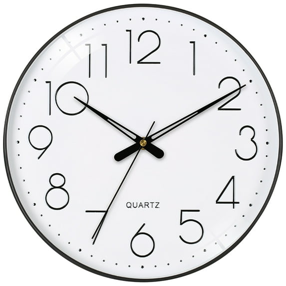 Unique Bargains Non-Ticking Modern Battery Operated Wall Clock White