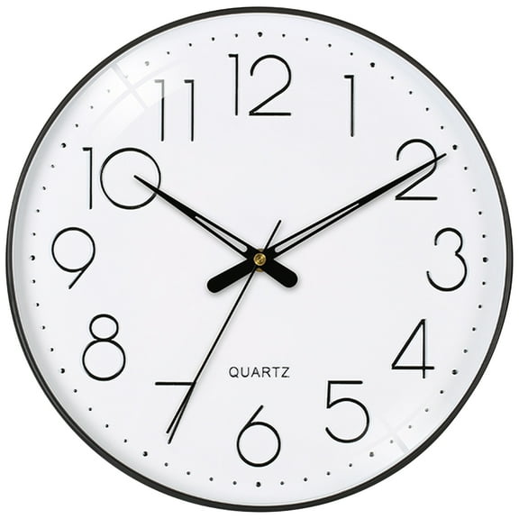 Unique Bargains Non-Ticking Modern Battery Operated Wall Clock White