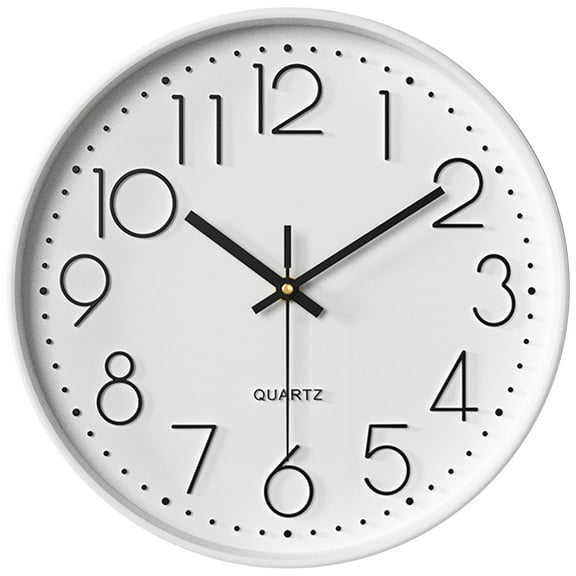 Unique Bargains Silent Non-Ticking Modern Battery Operated Wall Clock White