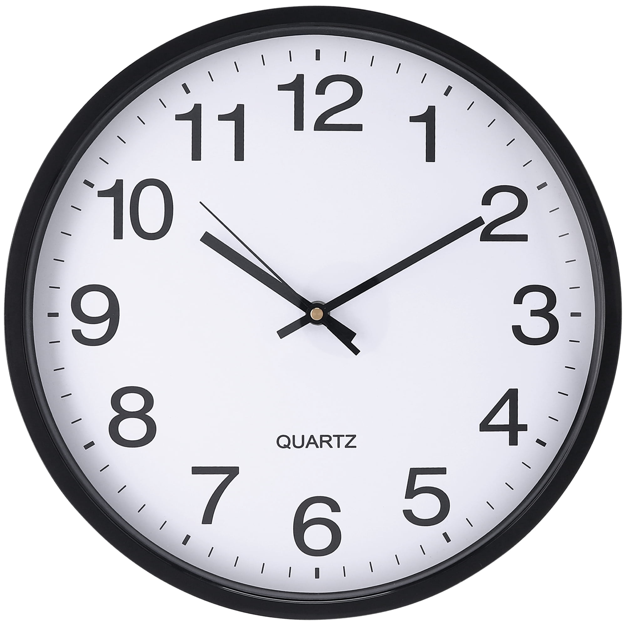 Unique Bargains Silent Non-Ticking Wall Clock with Big Numbers Black