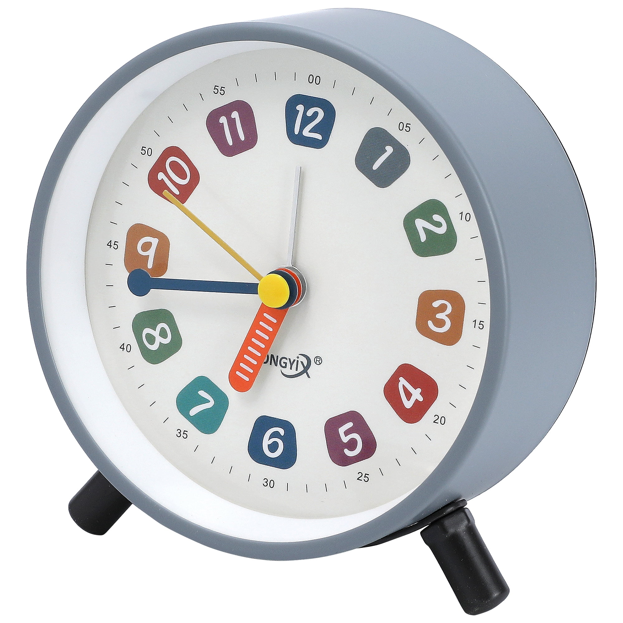 Unique Bargains Silent Operation Mechanical Alarm Clock Grey 3.7"L x 1.7"W x 4.1"H