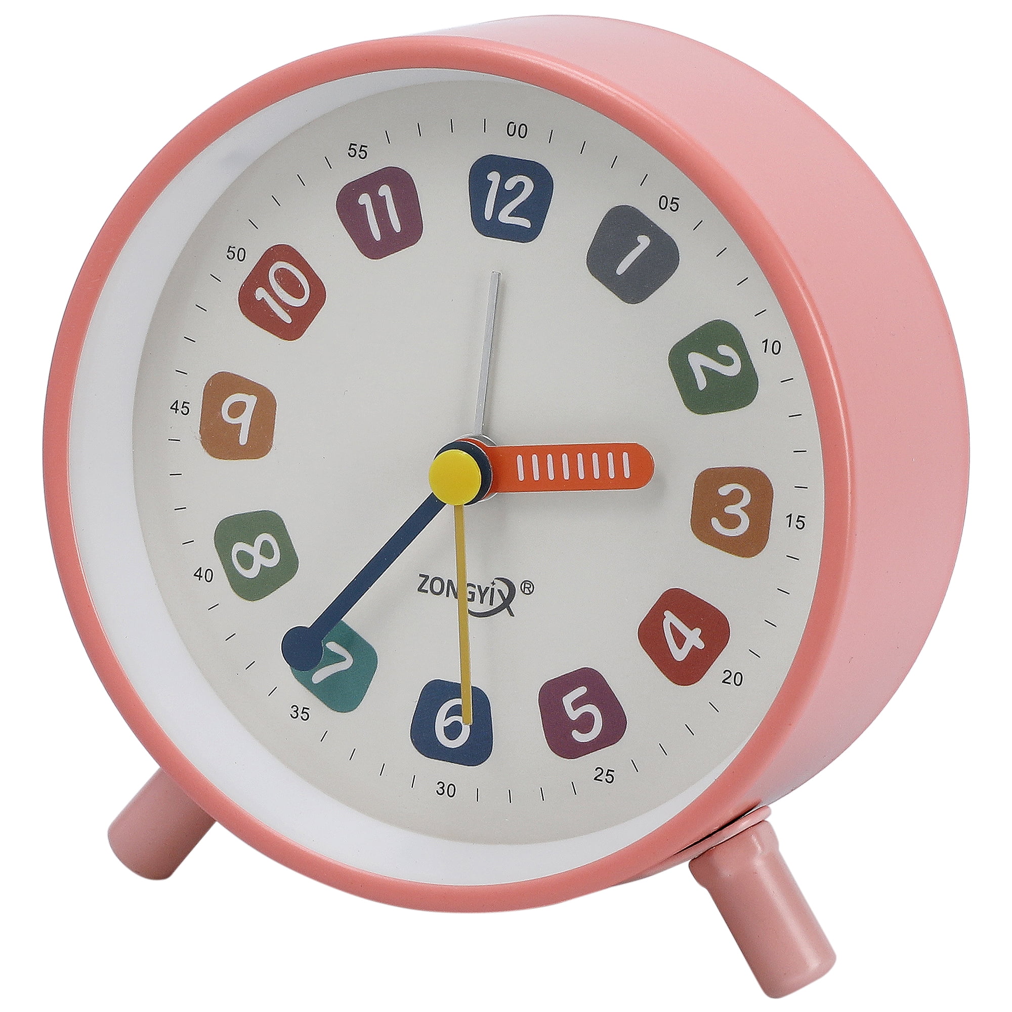 Unique Bargains Silent Operation Mechanical Alarm Clock Pink 3.7"L x 1.7"W x 4.1"H