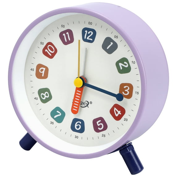 Unique Bargains Silent Operation Mechanical Alarm Clock Purple 3.7"L x 1.7"W x 4.1"H