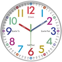 Unique Bargains Silent Wall Clock Non Ticking Battery-Powered White Pattern 2