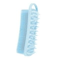 thumbnail image 1 of Unique Bargains Silicone Body Scrubber 2 in 1 Body Brush Hair Scalp Massager Body Scrubbers for Use in Shower Blue, 1 of 7