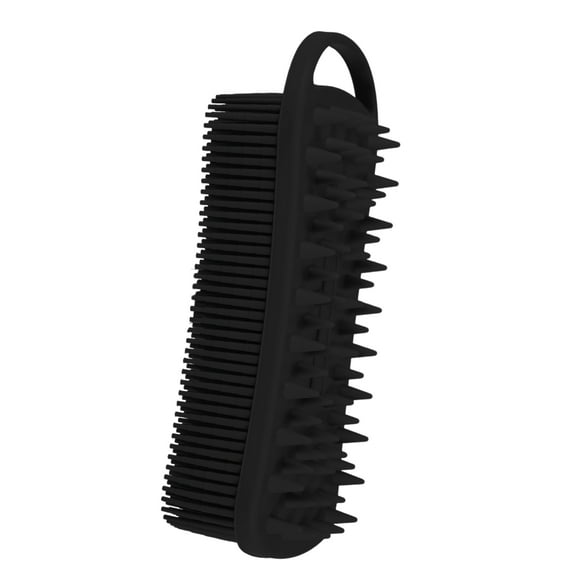 Unique Bargains Silicone Body Scrubber 2 in 1 Body Brush Skin Massage, Soft Body Scrubber for All Skin Types Black