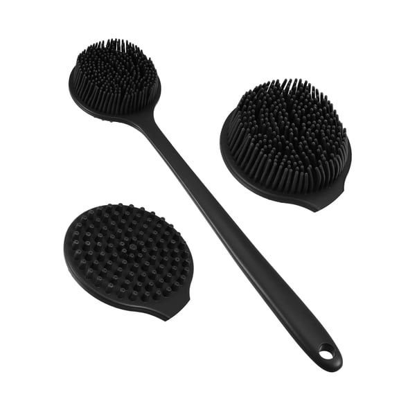 Unique Bargains Silicone Body Scrubber Back Scrubber for Shower Double-Sided Shower Brush Exfoliating for Men Women