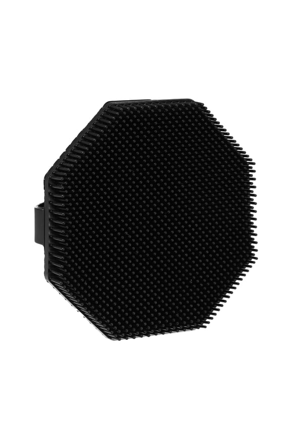 Silicone Body Scrubber Exfoliating Shower Scrubber with Non-slip Hand Strap for Use in Shower Black