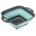 thumbnail image 1 of Unique Bargains Silicone Collapsible Colander, Square Collapsible Strainer with Handles Food Strainers for Pasta Fruit-Green, 1 of 5