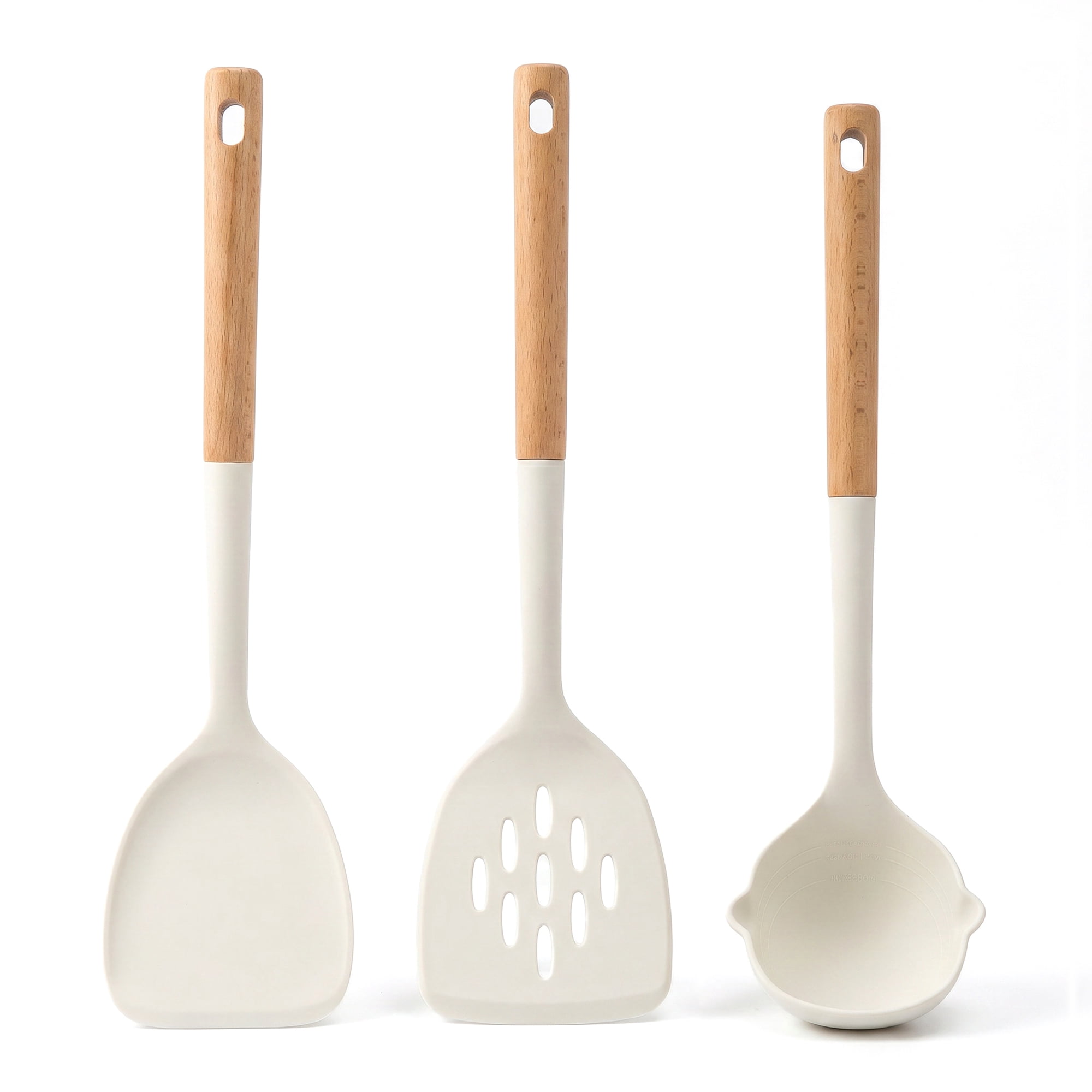 Unique Bargains Silicone Color-blocked Essential Kitchen Gadgets Light Yellow 3pcs