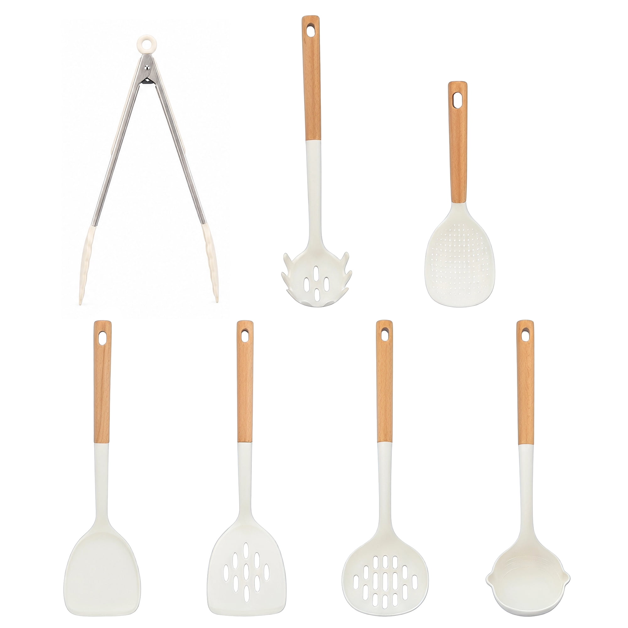Unique Bargains Silicone Color-blocked Essential Kitchen Gadgets Light Yellow 7pcs