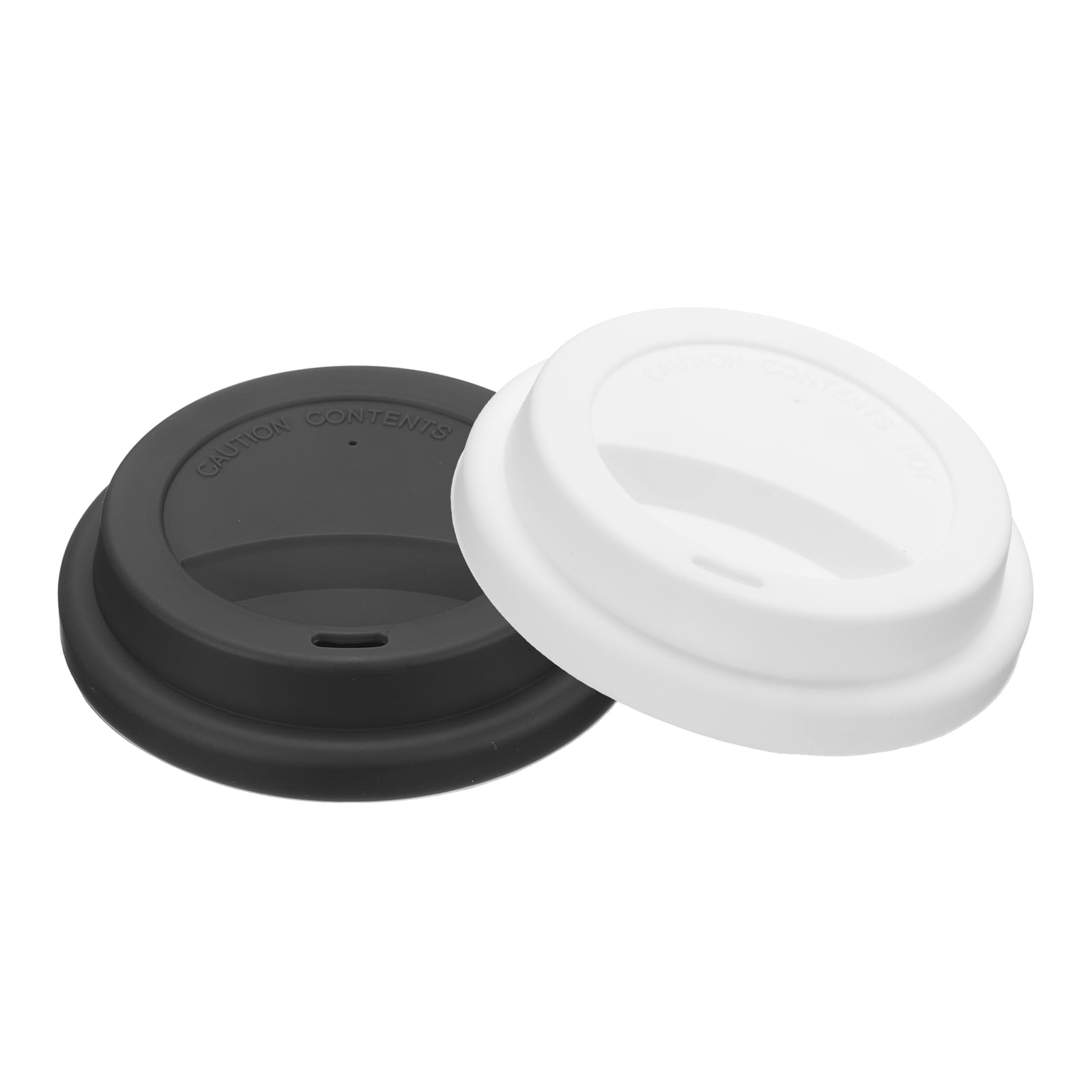 Unique Bargains Silicone Cup Lids Glass Cups Prevent Spills Temperature White / Black