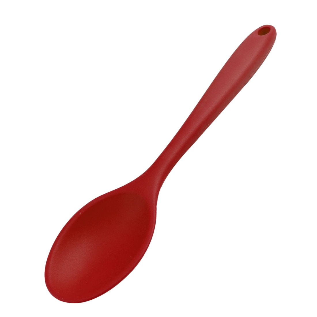 Unique Bargains Silicone Dinner Spoon Table Spoon Utensils for Kitchen Dining Room Red
