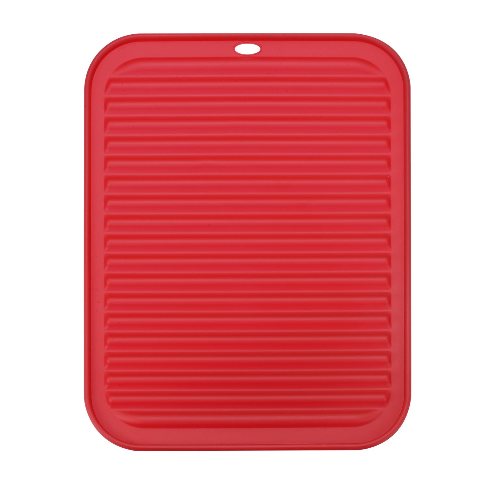 Unique Bargains Silicone Dish Drying Mat Reusable Sink Drain Pad Heat Resistant Red