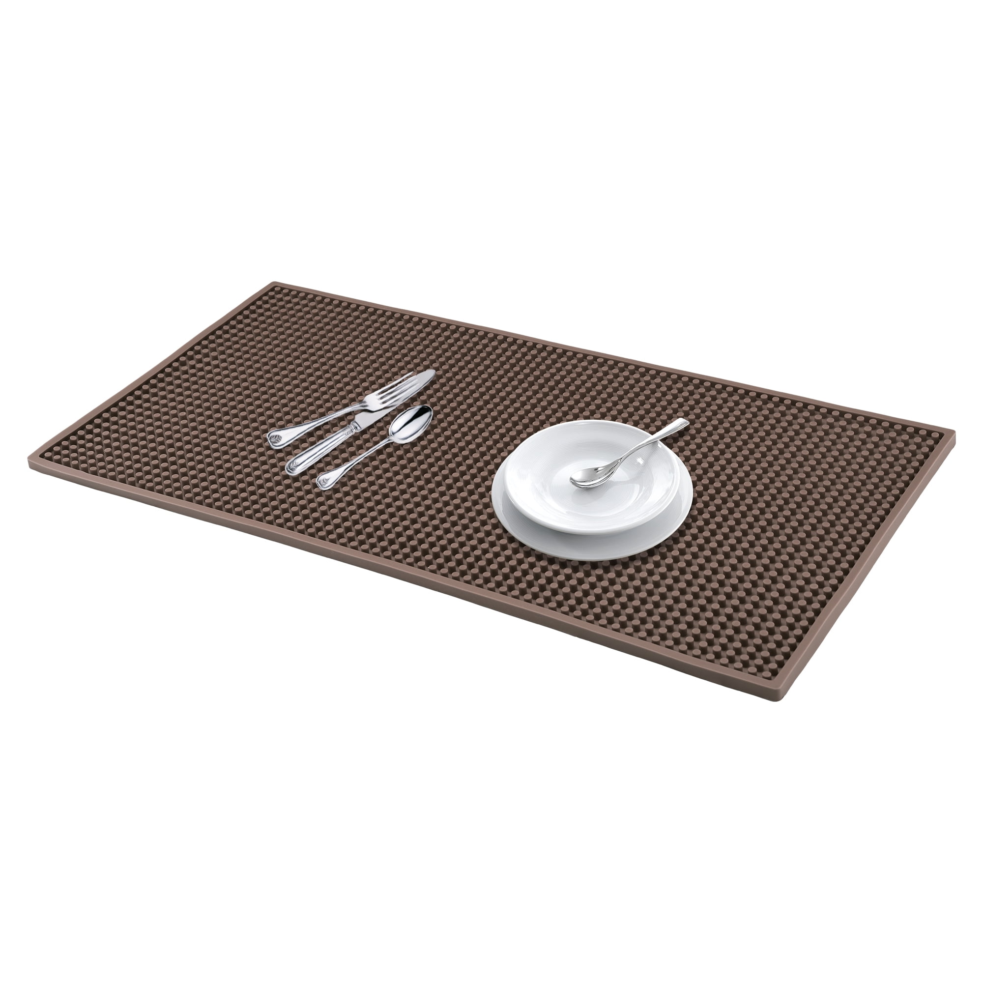 Unique Bargains Silicone Dish Drying Mat for Kitchen Counter Coffee 23.6*11.8*0.4 inch