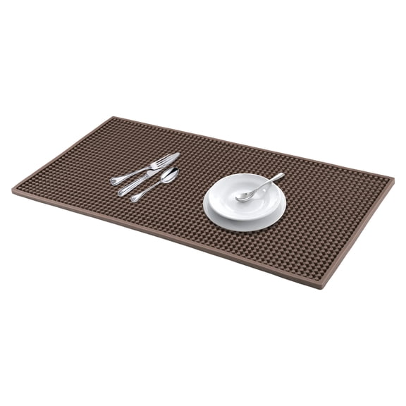 Unique Bargains Silicone Dish Drying Mat for Kitchen Counter Coffee 23.6*11.8*0.4 inch