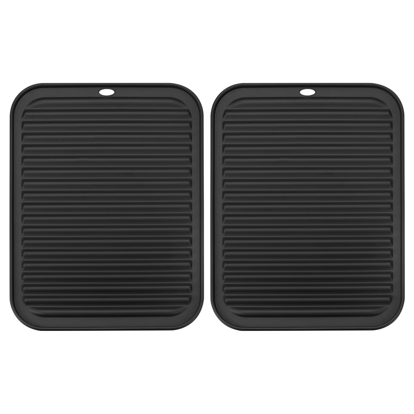 Unique Bargains Silicone Drying Heat Resistant Mat Set Waterproof Under Sink Drain Pad Black