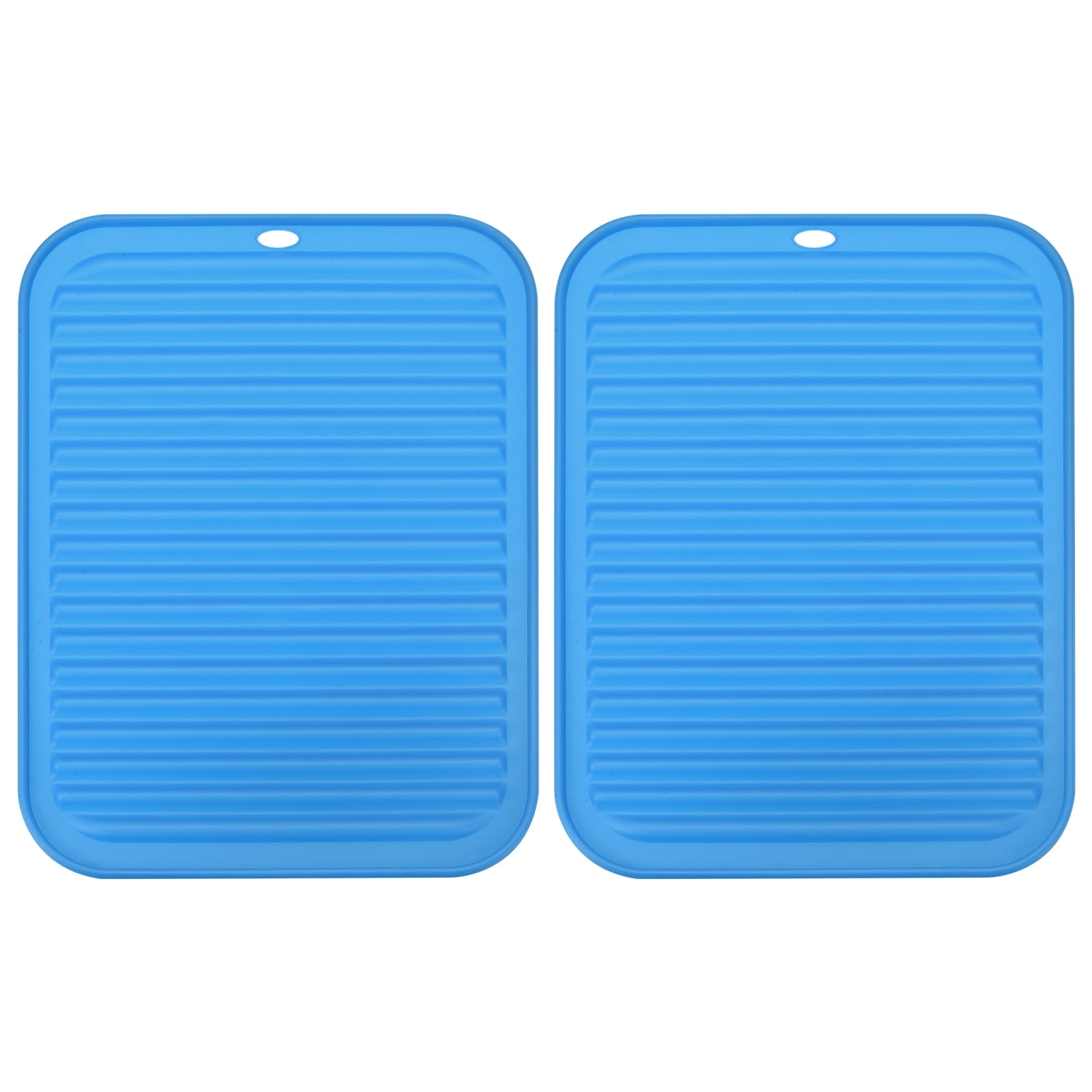 Unique Bargains Silicone Drying Heat Resistant Mat Set Waterproof Under Sink Drain Pad Blue