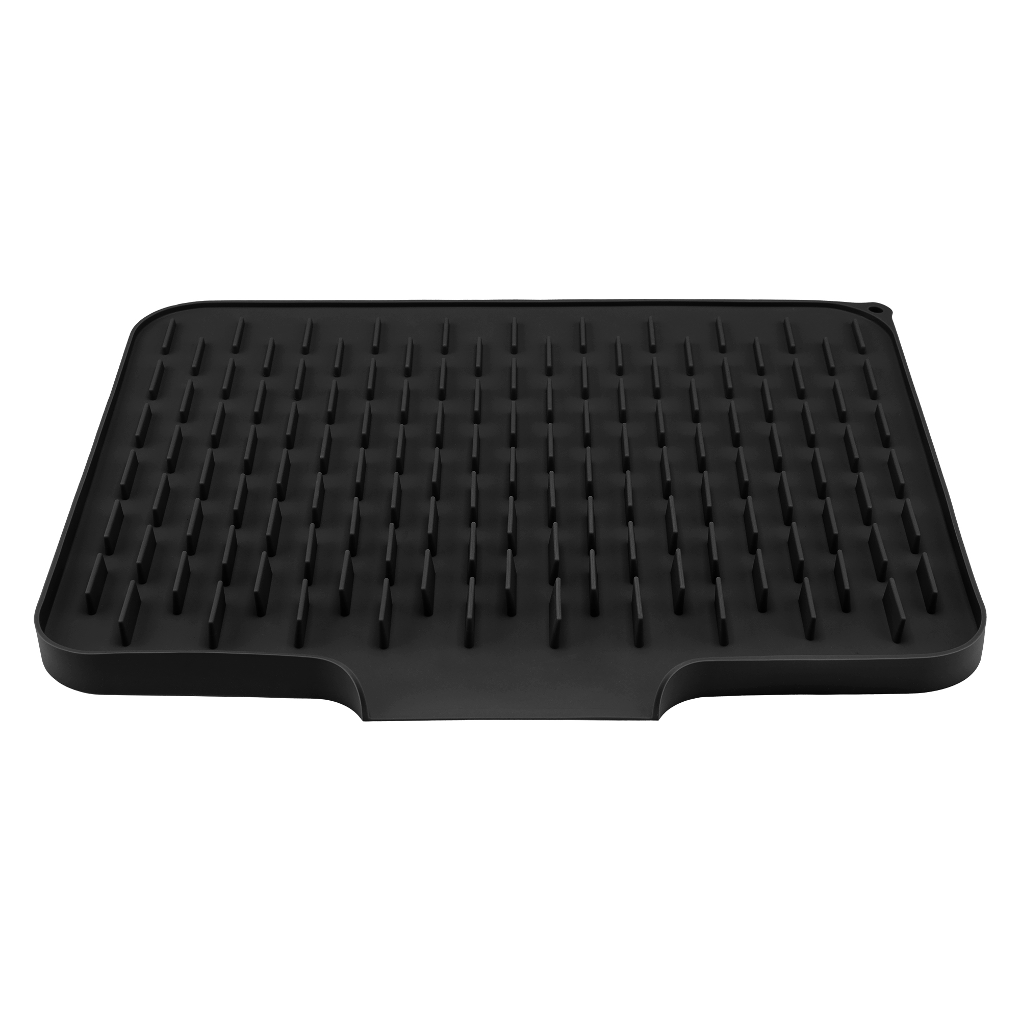 Unique Bargains Silicone Easy Clean Slope Design Dish Drying Mat Black 15.7*12.6*0.8 inch