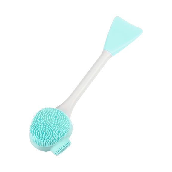 Unique Bargains Silicone Facial Cleansing Brush Multifunction Face Scrubber for Face Skincare Green White 6.10"x1.57"