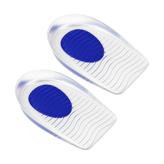 Unique Bargains Silicone Heel Support Cup Pads Silicone Cushion Orthotic Insole Ripple Pattern Blue Size 33-39 2Pcs
