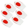 thumbnail image 1 of Unique Bargains Silicone Heel Support Cup Pads Silicone Cushion Orthotic Insole Ripple Pattern Red Size 33-39 6Pcs, 1 of 6