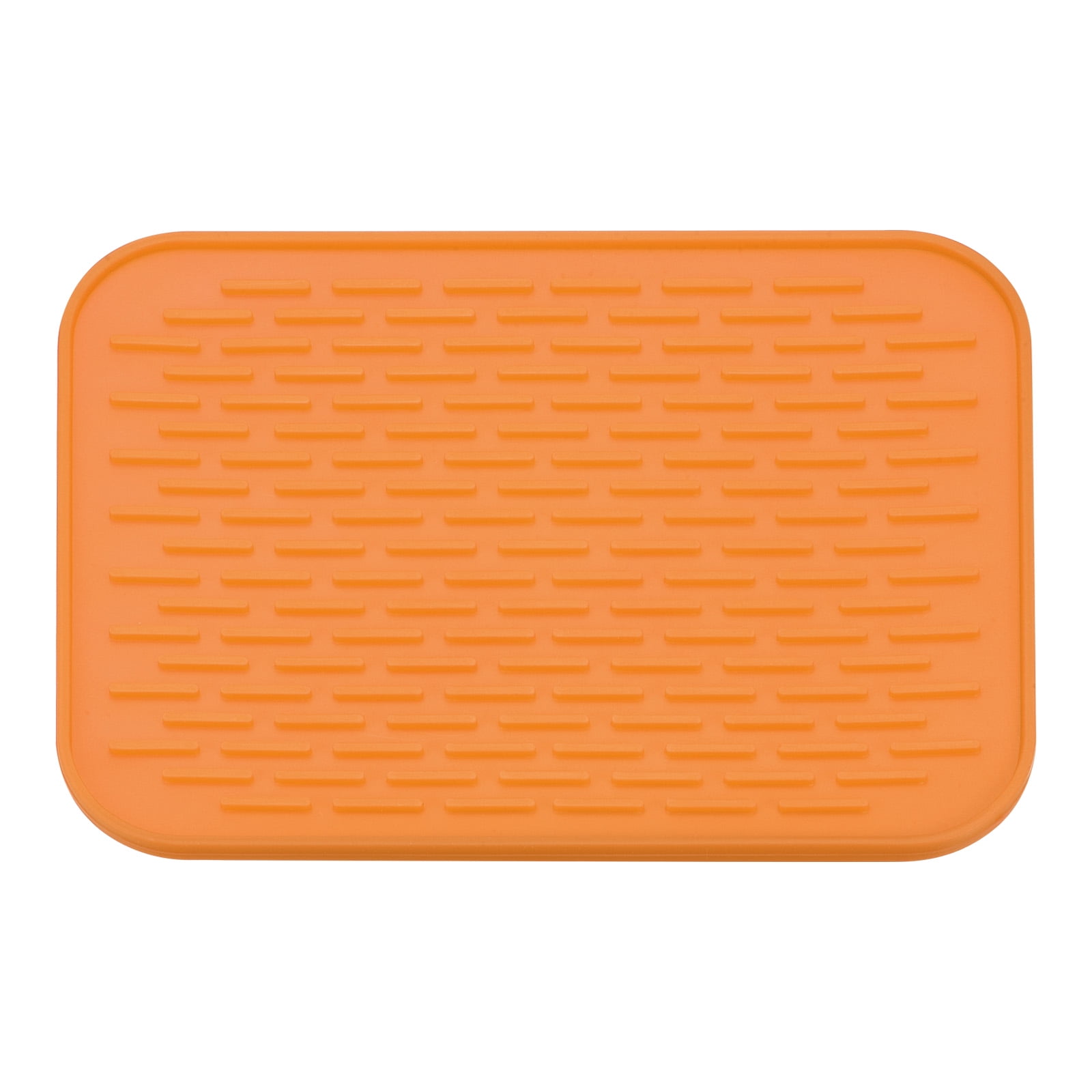 Unique Bargains Silicone Kitchen Counter Dish Drying Mat Under Sink Drain Pad Non-Slip Orange
