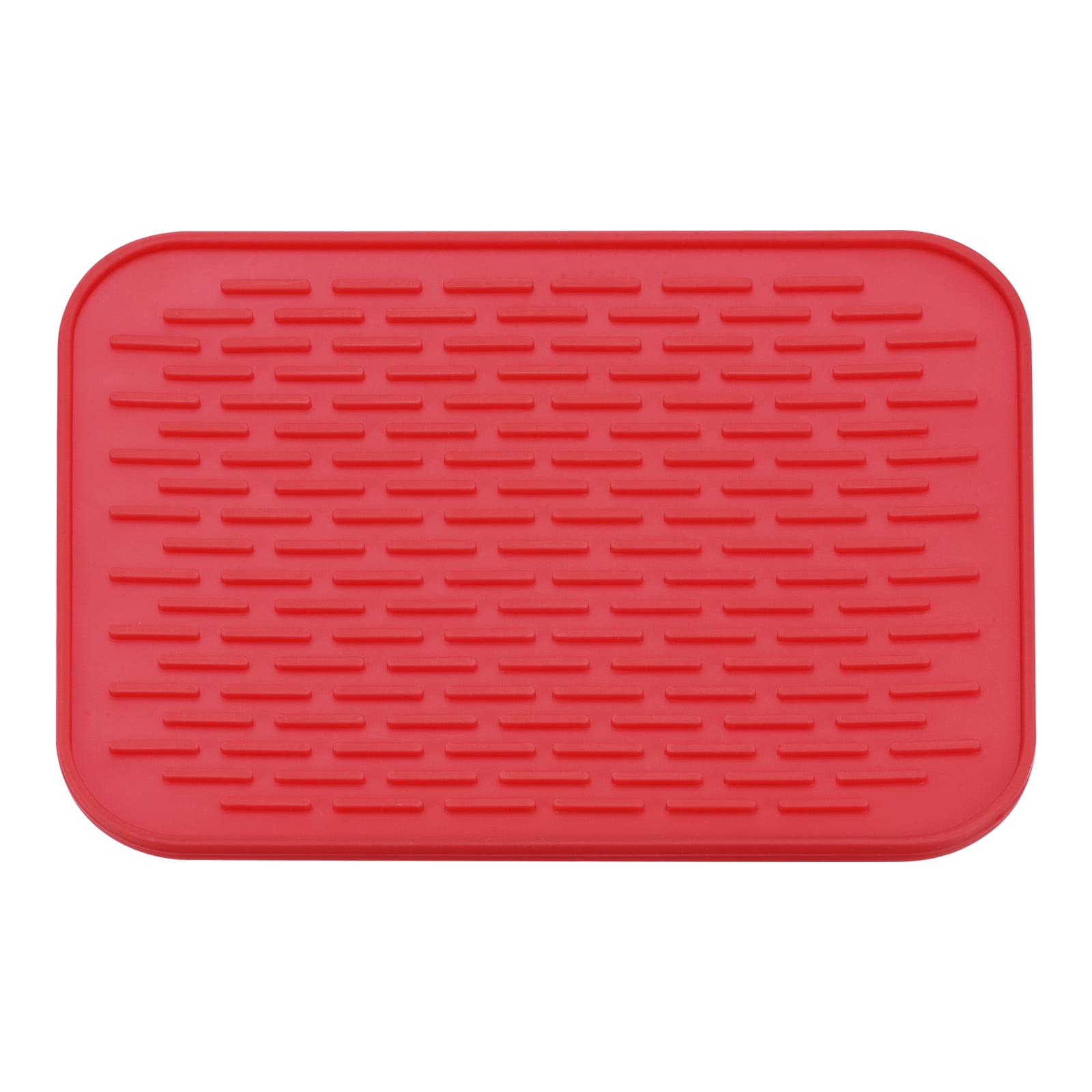 Unique Bargains Silicone Kitchen Counter Dish Drying Mat Under Sink Drain Pad Non-Slip Red