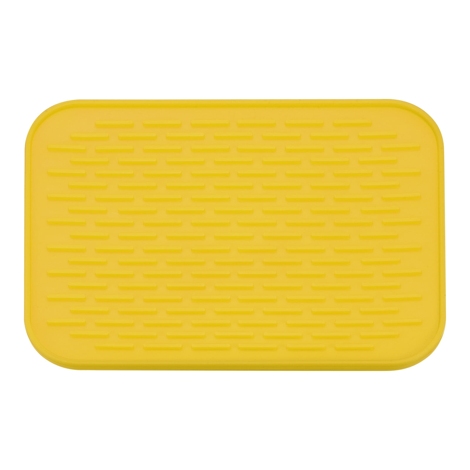 Unique Bargains Silicone Kitchen Counter Dish Drying Mat Under Sink Drain Pad Non-Slip Yellow