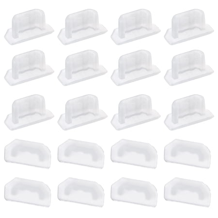 Unique Bargains Silicone Micro USB Anti-Dust Stopper Cap Cover Clear 20 pcs