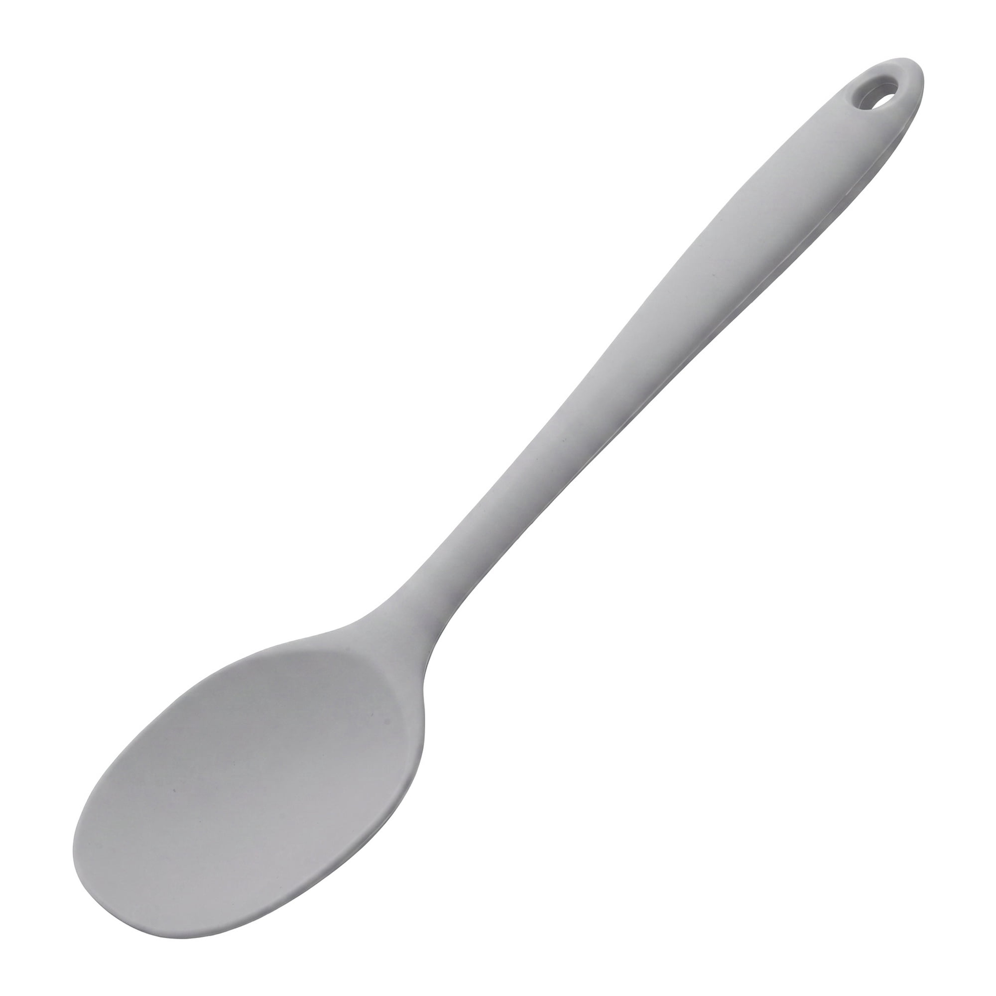 Unique Bargains Silicone Non Stick Heat Resistant Cooking Spoon Dark Grey 11x2.3in